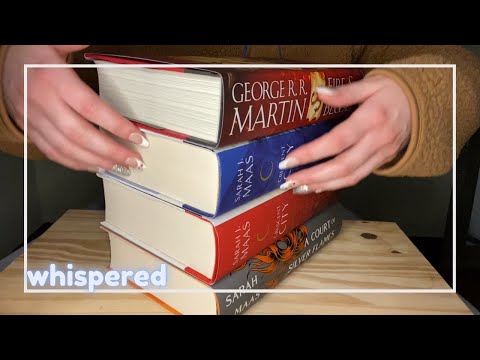 ASMR ~ tapping and scratching on a stack of books ~ suuuper tingly! ~ whispered