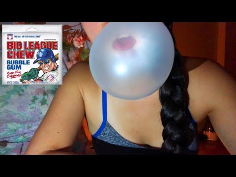 ASMR BIG LEAGUE CHEW Bubble Gum Blowing/ Popping + Chewing!! NO TALKING!! 🍬