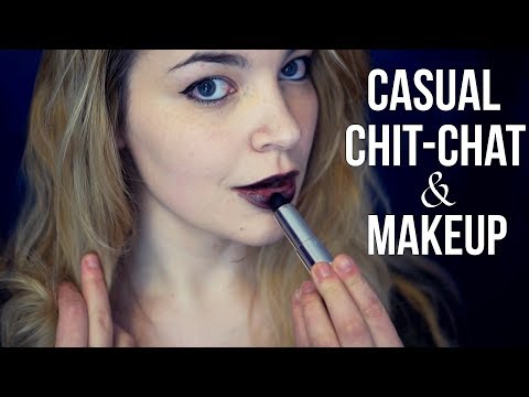 ASMR Chit-chat and Attempting to do Makeup! Lipstick Application, Squishy Sponge sounds [Binaural]