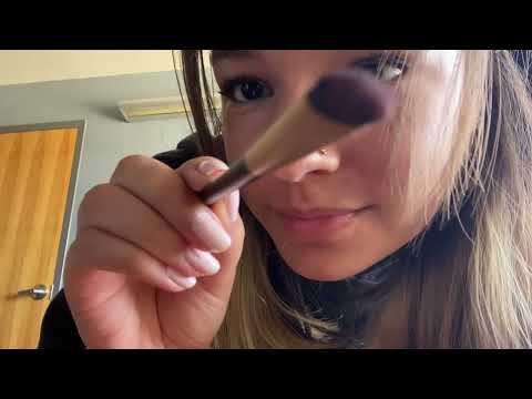ASMR ~ 1 minute makeup application(tapping, mouth sounds, whisper, personal attention, visuals etc.)