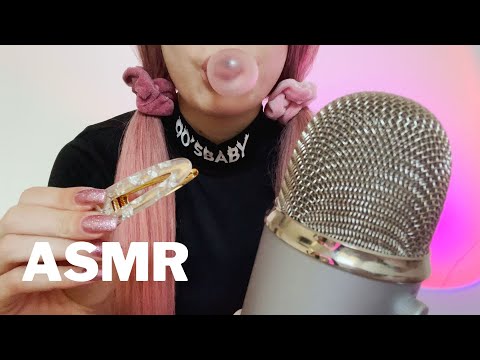 ASMR Gum Chewing & Blowing Bubbles While Doing Your Hair 💗