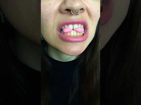 ASMR 💕🍬 DOUBLE JELLY BEAN CRUSH TEETH LIPS satisfying sunny mouth sounds chew sweettarts #shorts