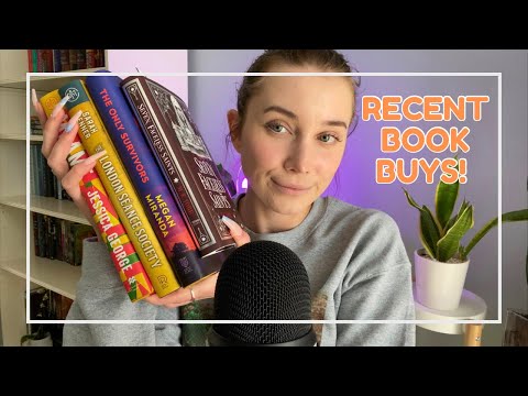 ASMR Whispered Book Haul 📚 (Book tapping, Reading, Tracing, Page turning) New Books & Tingles 😌
