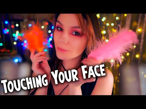ASMR Touching Your Face and Ears with Feathers 💎 Close Up Personal Attention, No Talking