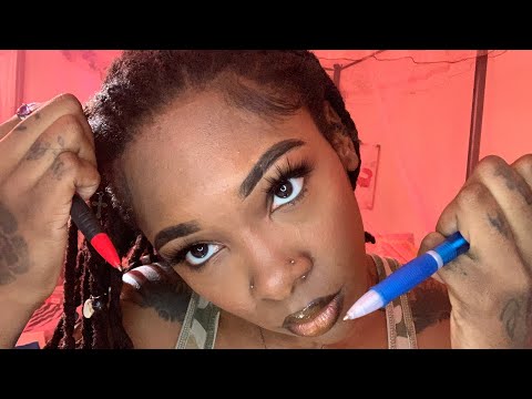 ASMR| Girl With No Boundaries Examines & Draws On Your Face ✍🏾