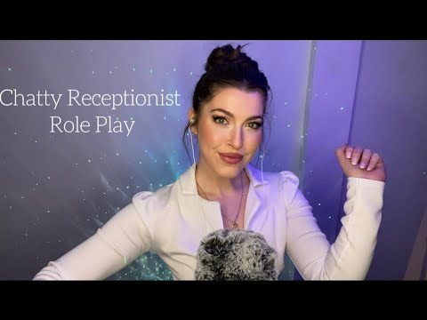 #ASMR Chatty Receptionist Checks You In | Typing | Paper Sounds | Personal Attention