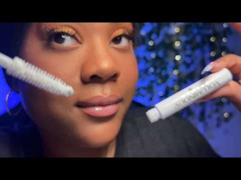 Asmr | Semi Inaudible Whispers + Doing A Lash Treatment On You(Mouthsounds, Spoolie, and more)