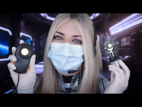 ASMR Ear Exam & Deep Ear Cleaning in Spacecraft - Otoscope, Fizzy Drops, Gloves, Clicks, Picking