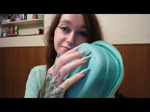 ASMR on mint colored items