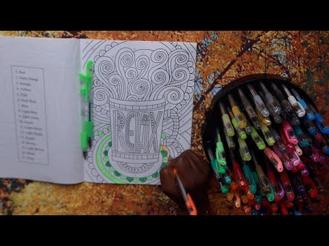 RELAX NUMBER COLORING WITH GEL PENS ASMR CHEWING GUM