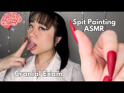 ASMR Asian Doctor Spit Painting Cranial Exam (mouth sounds, accent, whisper)