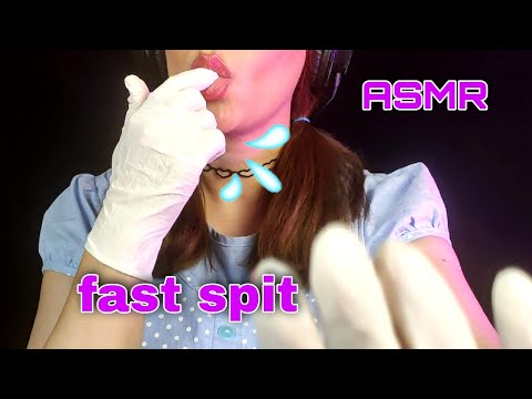asmr fast and aggressive spit painting with latex gloves and some mouth sounds no talking 😴 🤤 💯