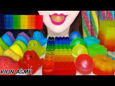 【ASMR】【咀嚼音 】RAINBOW DESSERTS 虹色のスイーツ LEGO BLOCK MARSHMALLOW MUKBANG 먹방 食べる音 EATINGSOUNDS NOTALKING