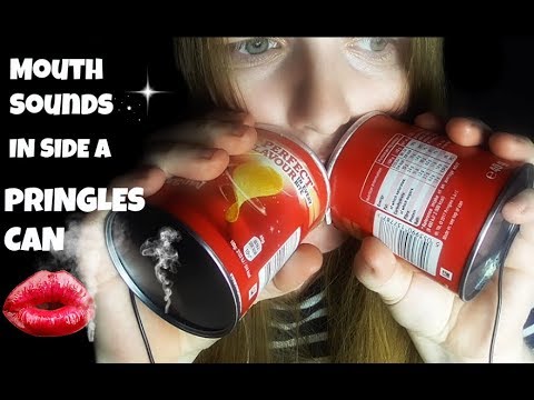 ASMR Ear To Ear Mouth Sounds InSide A Pringle Can Tingly, Tongue Flicking, Helicopter Buzzing.