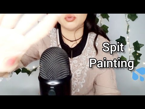 asmr ♡ Spit painting you | mouth sound | fast and aggressive | hand sound | no talking