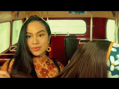ASMR 70s Popular Girl Plays With Your Hair + Scalp on School Bus | Gum Chewing Personal Attention RP