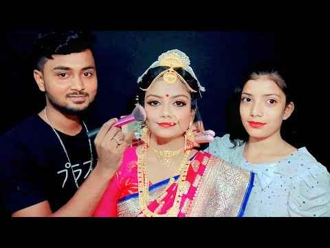 ASMR | My Boyfriend Dose My Indian wedding Bridal  Makeup , And My sister Dose My Hairstyle | 💄👰‍♀️