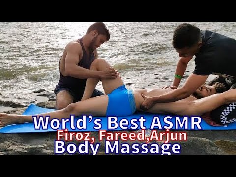 ASMR FOUR HANDS BEACH BODY MASSAGE BY INDIAN MASSEUR ARJUN AND FAREED TO FIROZ | ASMRYOGI2 (Ep-52)