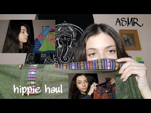 clothing haul ASMR ~ hippie stuff, phone cases, crystals