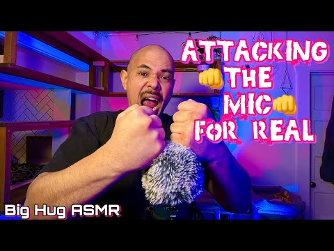 Attacking the mic ASMR, Fast Rhythmic Fluffy Mic Scratching and breathy whispers for easy tingles🤤