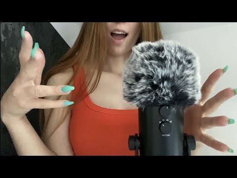 ASMR | FLUFFY MIC SCRATCHING with LONG NAILS ✨