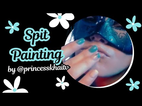 💙 ASMR 💦 Spit Painting by @princesskhaitv  Follow me and Comment!! It makes me very happy!! 💘💘