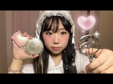 [ASMR] Your maid does your royal makeup (real camera touching)