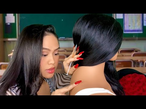 ASMR Girl Who’s OBSESSED w/ You 🌹(Scalp + Back Scratching, TINGLE Injections, Hair Play, Light Gum)