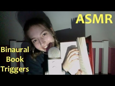 ASMR Tracing/Tapping/Scratching on books (binaural, whispered)