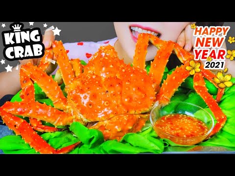 ASMR EATING KING CRAB TO HAPPY NEW YEAR 2021 , EATING SOUNDS | LINH ASMR