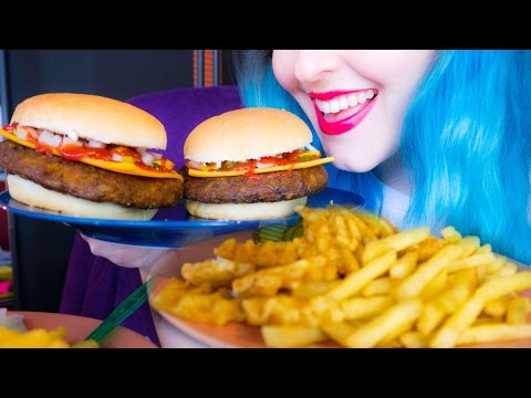 ASMR: Cheeseburgers & Fries MCDONALDS-Style! 10k subs~ Relaxing Eating Sounds [No Talking | Vegan] 😻