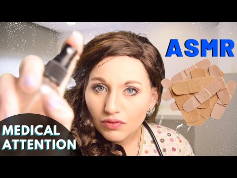 ASMR 🔵 Medical Doctor Roleplay - [ Fixing Your Wound ] ✂️ Binaural Mics || SOFT SPOKEN