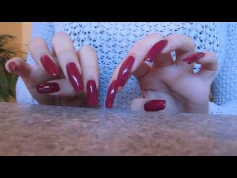 asmr: showing my nails and scratching on table