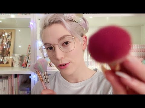 ASMR Gentle Tingly Face Brushing With Camera Brushing Sounds And Quiet Whispering In Japanese ASMR