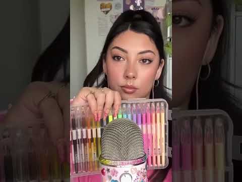 ASMR textured scratching with colourful gel pens 🌈