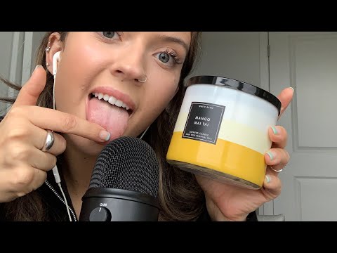 ASMR| EAR TO EAR FAST MOUTH SOUNDS WITH CANDLE TAPPING