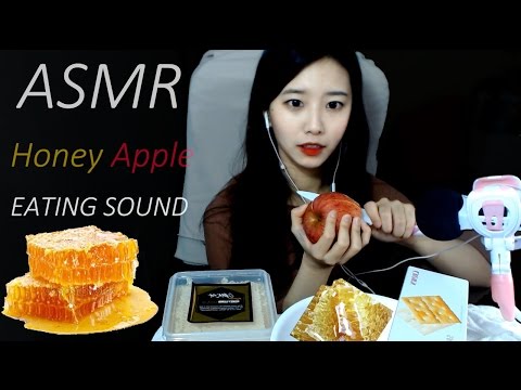 [한국어 ASMR]벌집 생꿀과 함께 사과와 참 크래커 이팅사운드!(Hive honey,apple EATING SOUND,MUKBANG,REALSOUND)