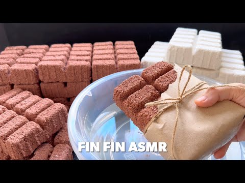 ASMR : Crumbling Yummy Chocolate Bars | Red & White Sand 🍫