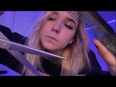 ASMR Relaxing Haircut Roleplay *scissors, brushing, personal attention*