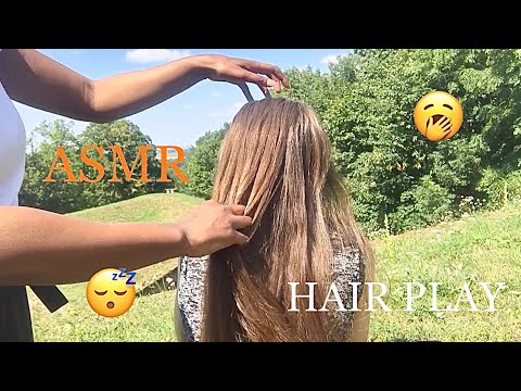 ASMR HAIR PLAY HAIR BRAIDING HAIR BRUSHING