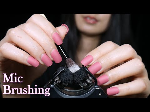 ASMR Intense Mic Brushing | Foam Windshield | Makeup Brush on Mic | Tingly Sounds (No Talking)