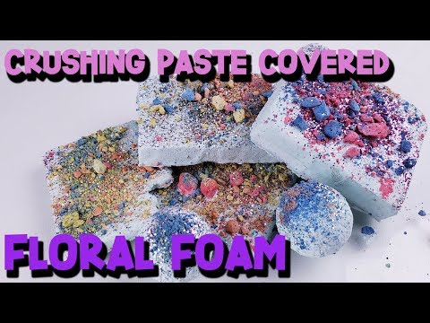 Crushing Paste Covered Floral Foam - Satisfying Floral Foam ASMR - The ASMR Doctor