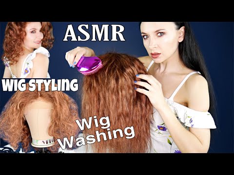 ASMR hair brushing, washing and styling *Wigsbuy