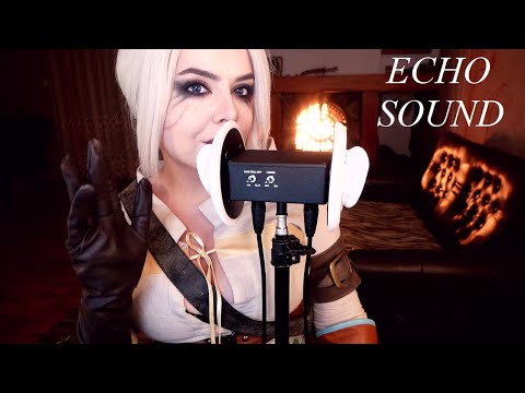 ECHO ASMR/ Cave Effect (Water, Fire sounds, Finger Fluttering). Ciri Cosplay, The Witcher🔥
