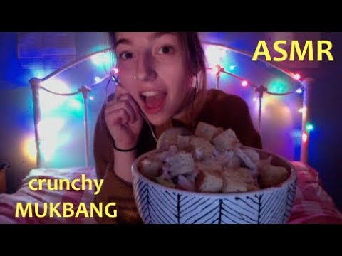 ASMR Crunchy Salad MUKBANG (up close eating, intense mouth sounds, whispering)
