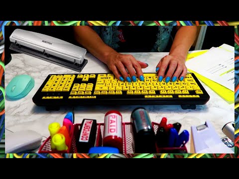 ASMR | Office Sounds - Typing, Mouse clicks, Paper sounds, 3 Hole Punch, Files, No Talking
