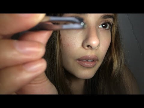 ASMR Friend Does Your Eyebrows (gum chewing)