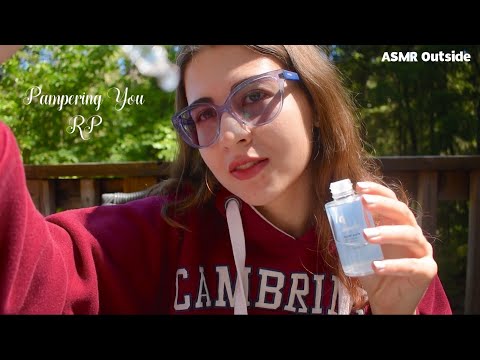 ASMR Outdoors 🌲 | Pampering You RP | Personal Attention, Whispering, Mask Application, Hair Brushing