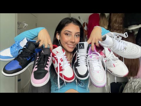 ASMR My Sneaker Collection 💗 ~requested! Shoe tapping and shoelace scratching~ | Whispered