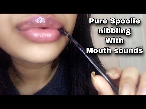 ASMR~ Spoolie Nibbling with WET Mouth Sounds